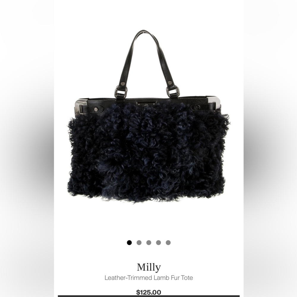 Milly Leather Trimmed Lambswool Tote